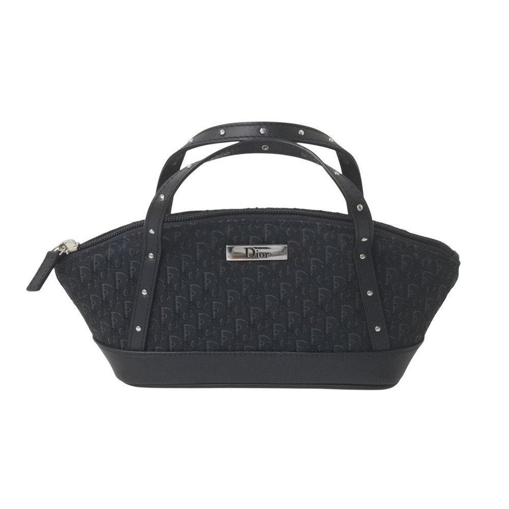 Dior Trotter Handbag Black All Over Canvas Leather